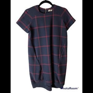 Zara Blue Plaid Dress Medium